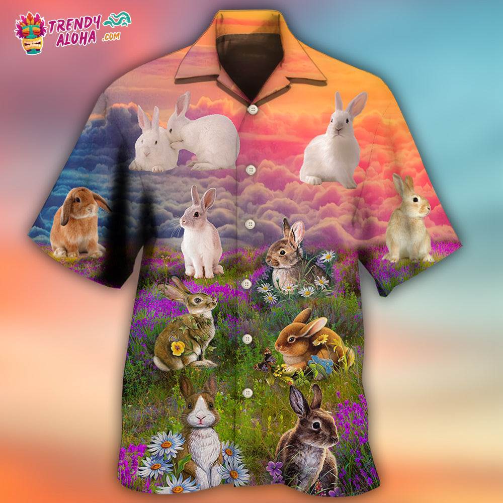 Rabbit Beautiful Floral Grass Hawaiian Shirt – Trendy Aloha