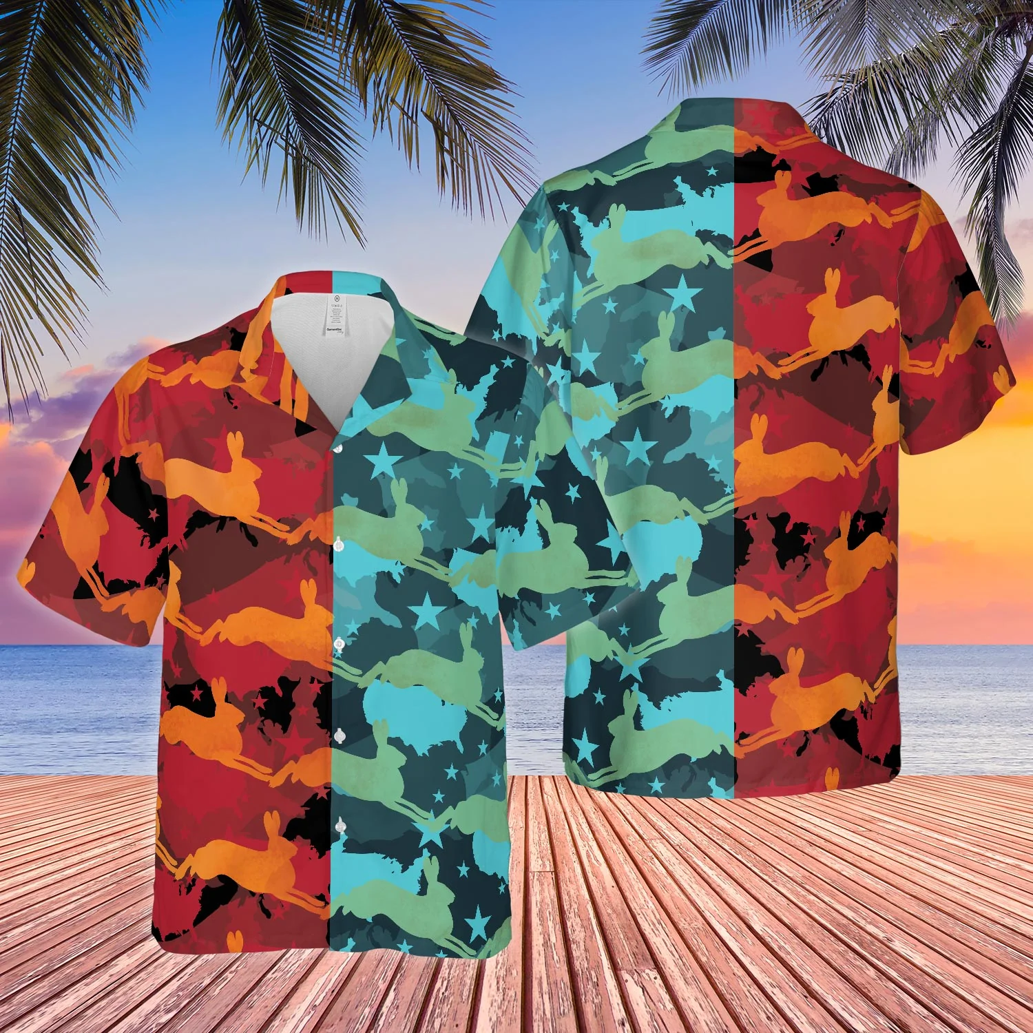 Rabbit Camo Dual-Temperature 3D Hawaiian Shirt Print