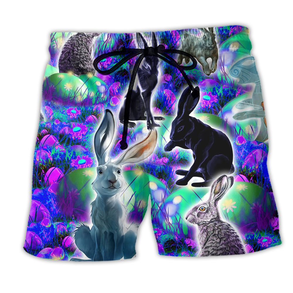 Rabbit Get Egg Cited For Easter Stunning Trendy Aloha Hawaiian Beach Shorts