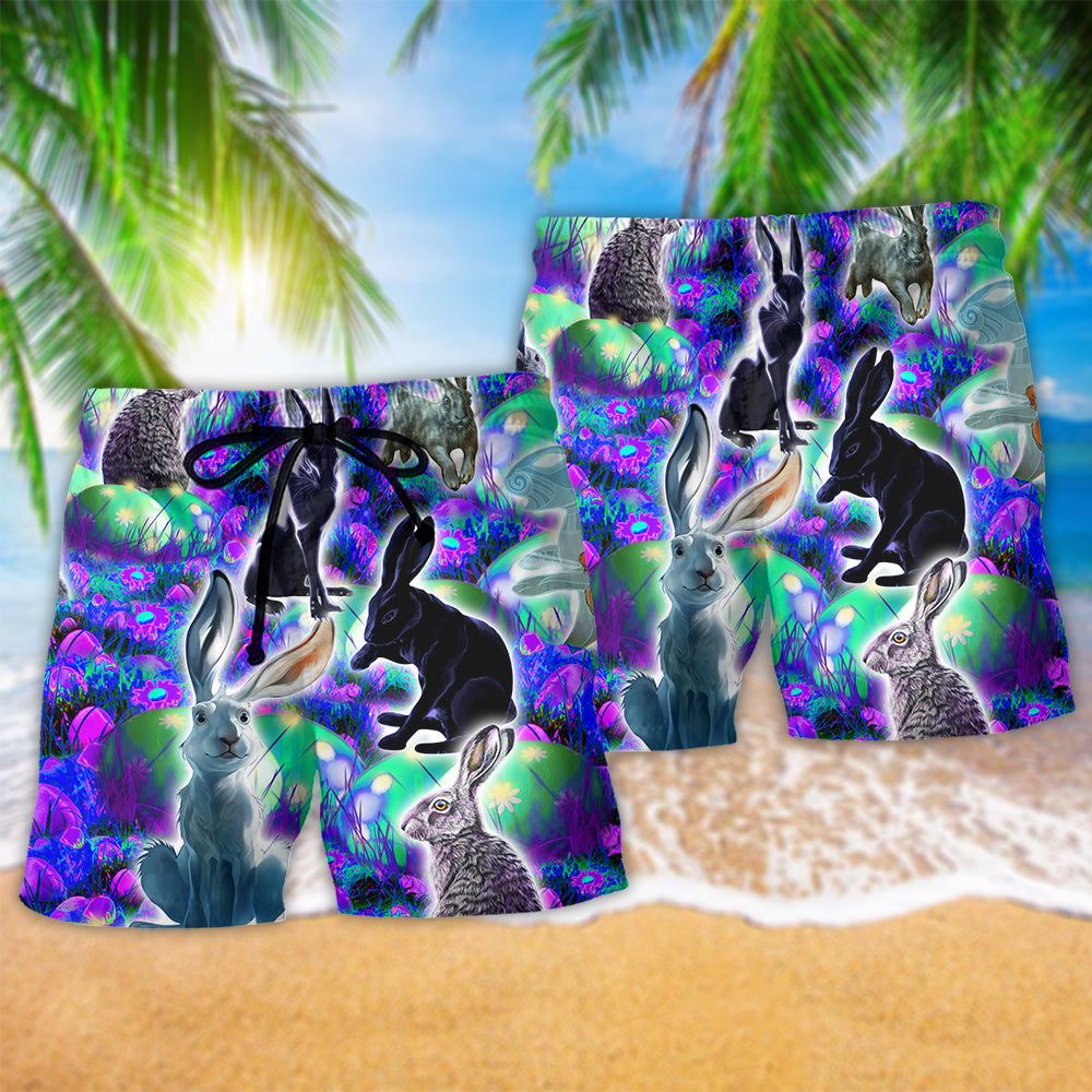 Rabbit Get Egg Cited For Easter Stunning Trendy Aloha Hawaiian Beach Shorts