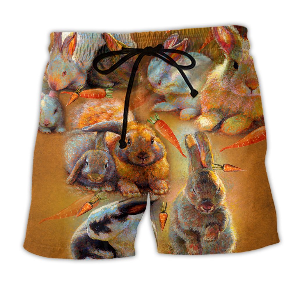Rabbit Love Vintage Cool Trendy Aloha Hawaiian Beach Shorts Rabbit Love Vintage Cool Trendy Aloha Hawaiian Beach Shorts