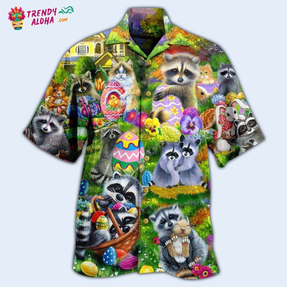 Raccoon Animals I Am Just Here For The Eggs Harmony Hawaiian Shirt – Trendy Aloha