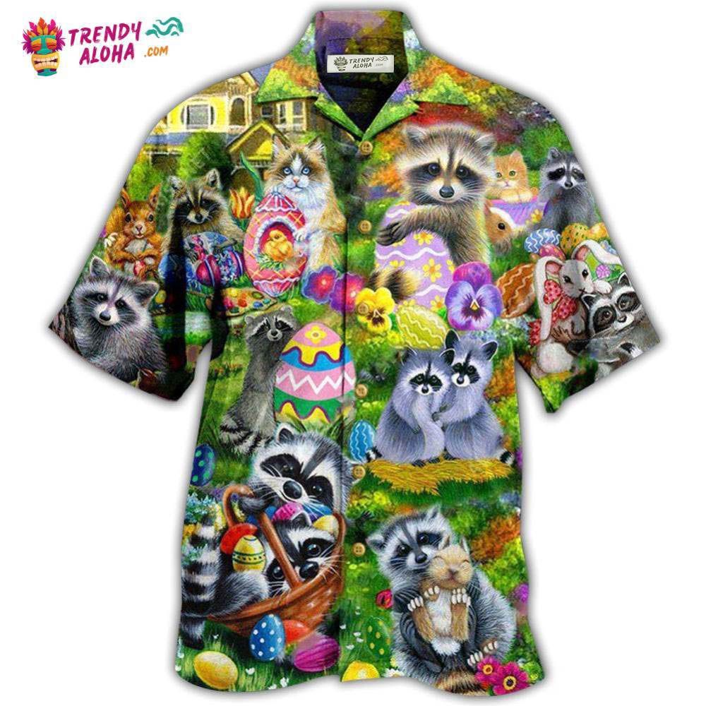 Raccoon Animals I Am Just Here For The Eggs Harmony Hawaiian Shirt – Trendy Aloha