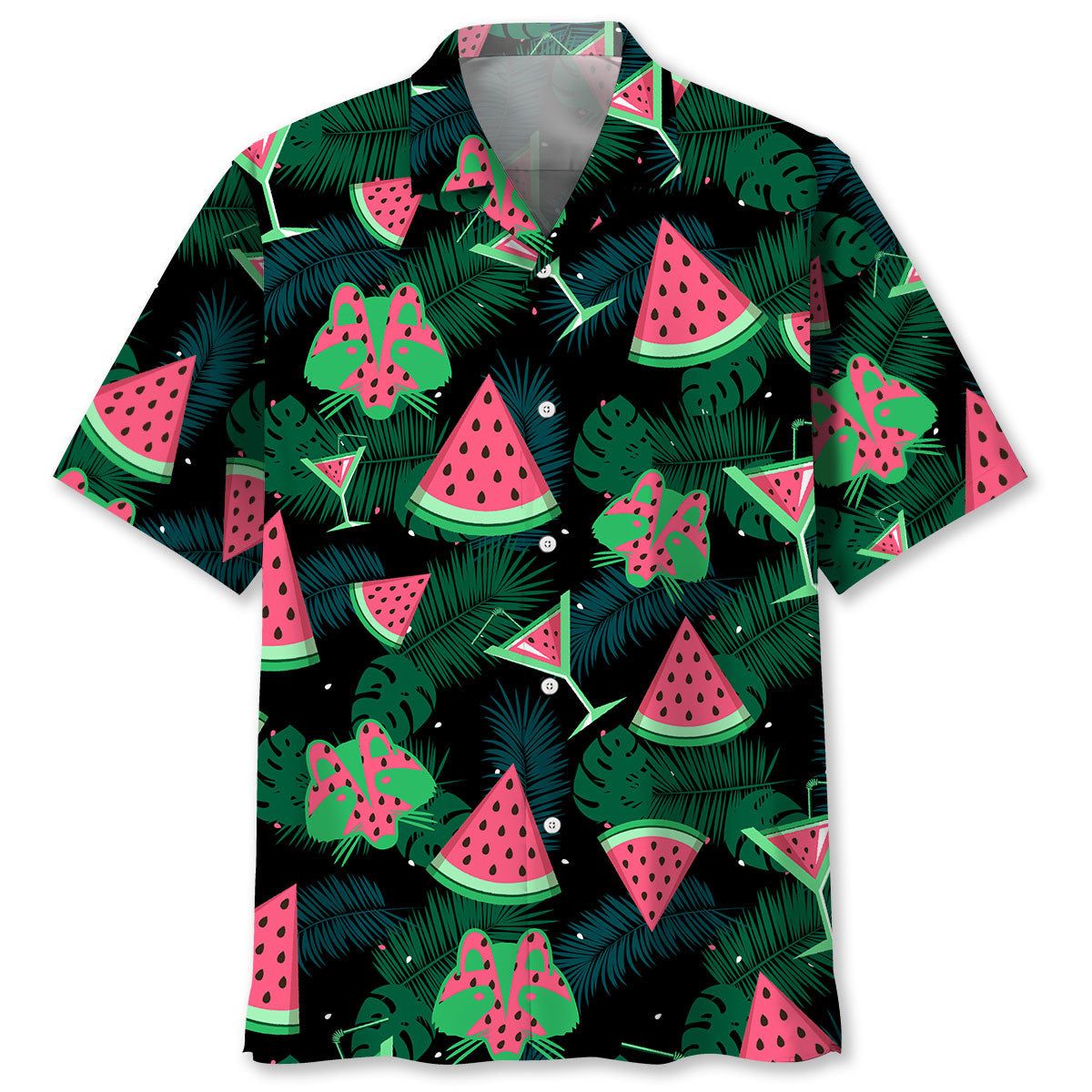 Raccoon Watermelon Trendy Hawaiian Shirt