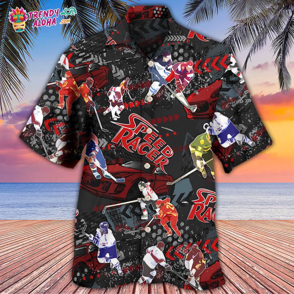 Racing I Like Racing And Hockey Hawaiian Shirt – Trendy Aloha