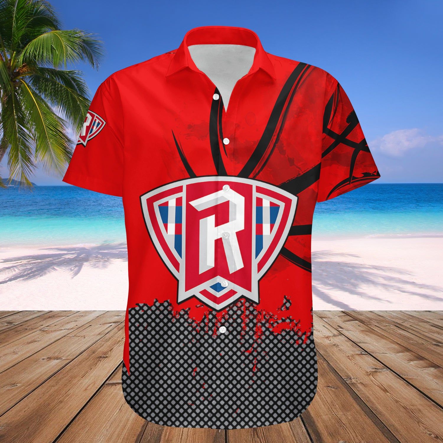 Radford Highlanders Hawaii Shirt Basketball Net Grunge Pattern – NCAA