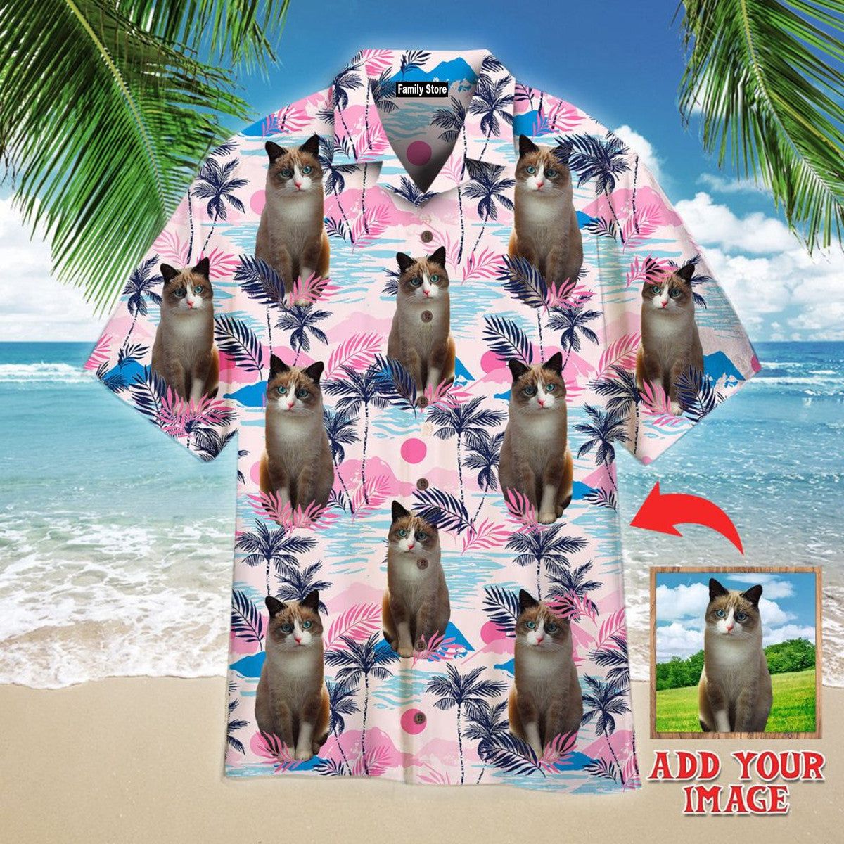 Ragdoll Cat On Pink Palm Tree Tropical Island Custom Hawaiian Shirt Ragdoll Cat On Pink Palm Tree Tropical Island Custom Hawaiian Shirt