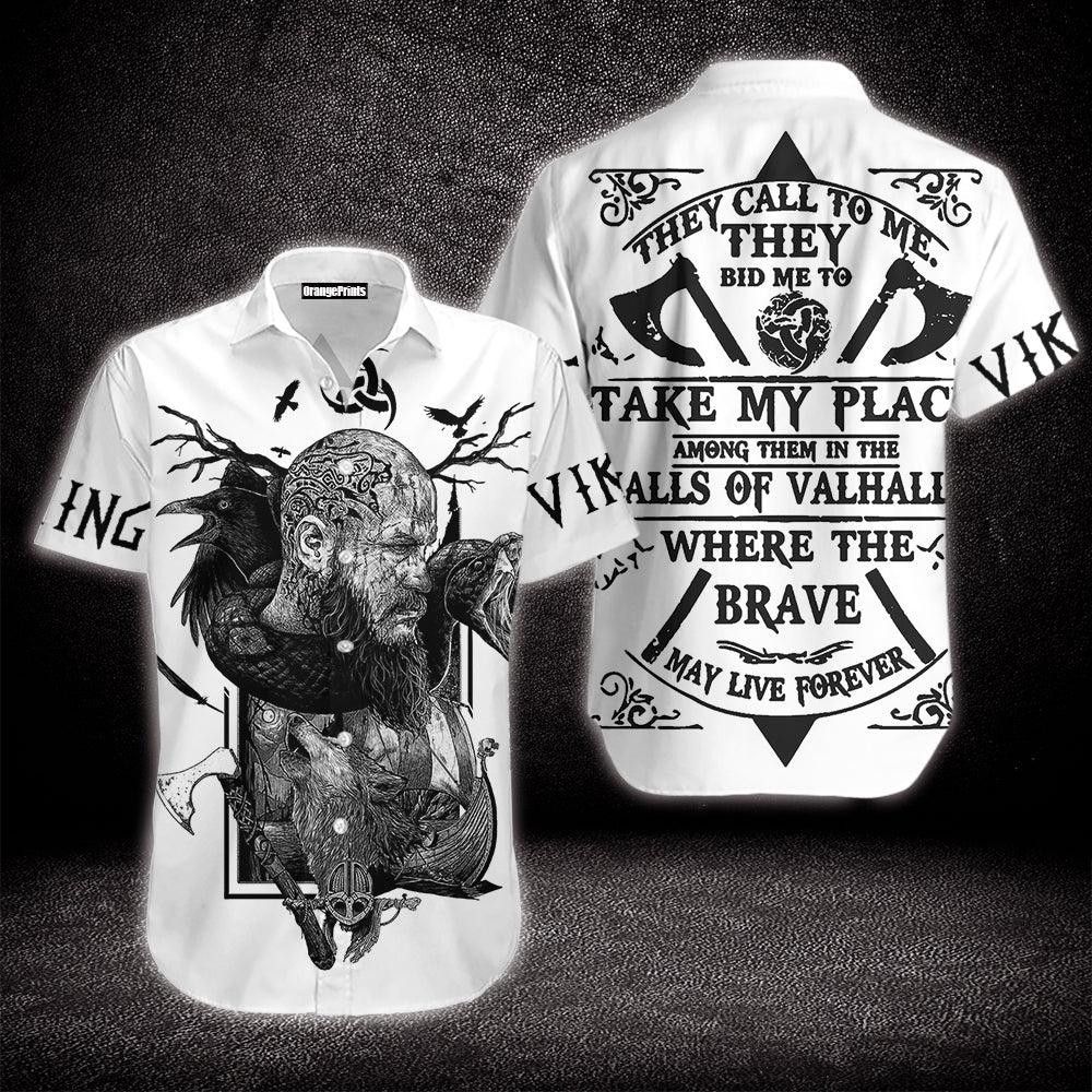 Ragnar Viking Black And White Trendy Hawaiian Shirt For