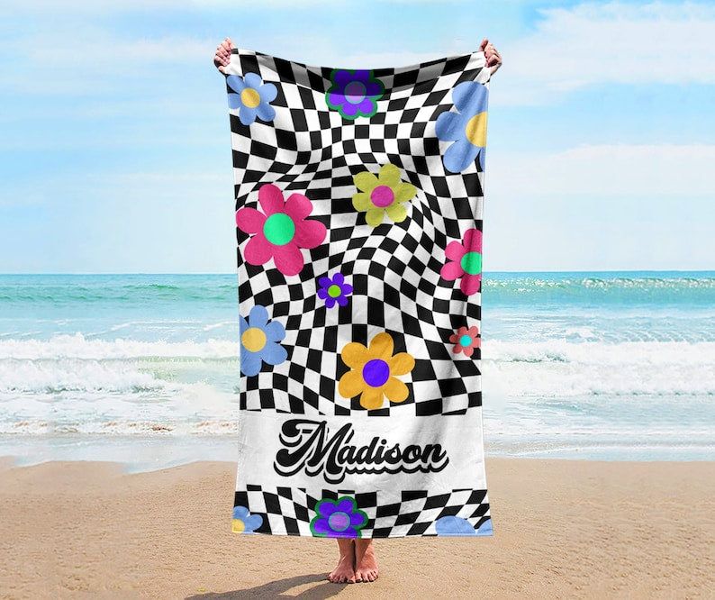 Rainbow Design Personalized Beach Towels Perfect Summer Spring Trip