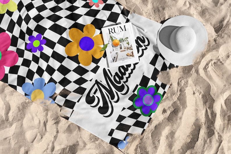 Rainbow Design Personalized Beach Towels Perfect Summer Spring Trip