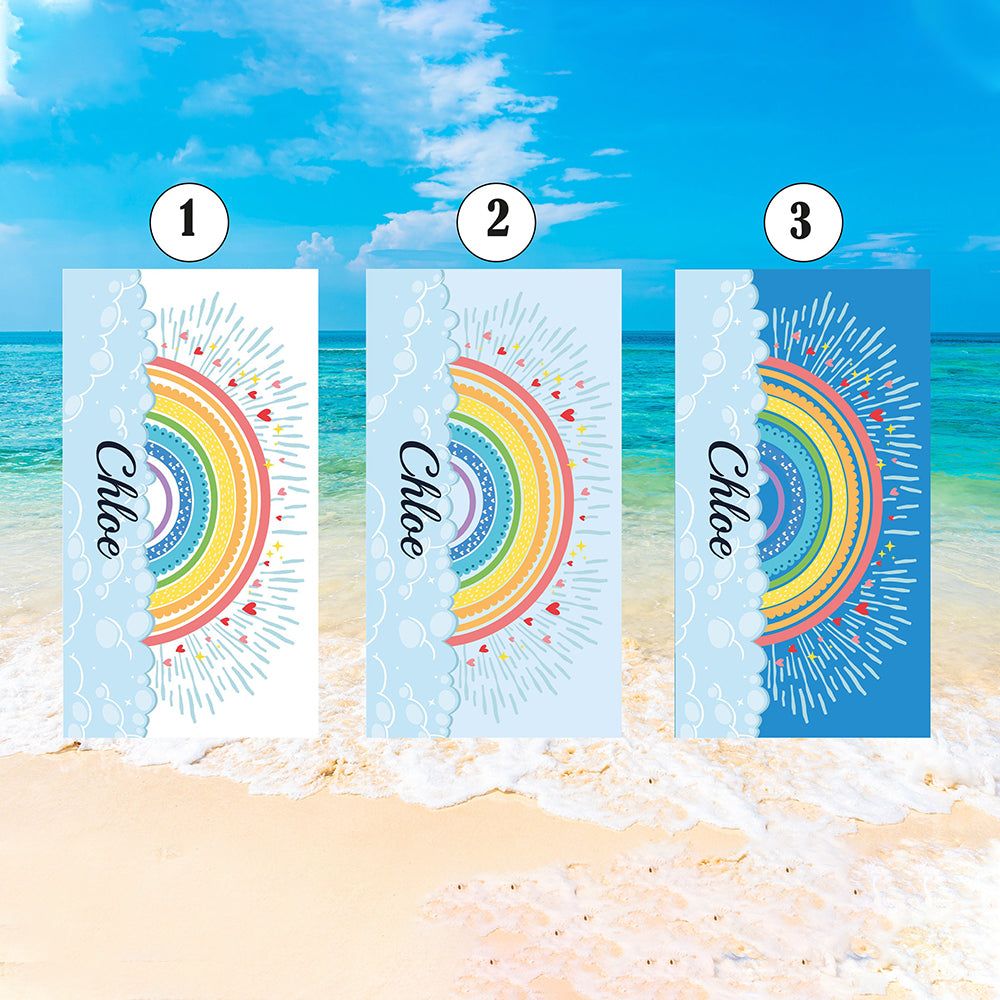 Rainbow Design Personalized Kids Lovely Summer Beach Towels Fun