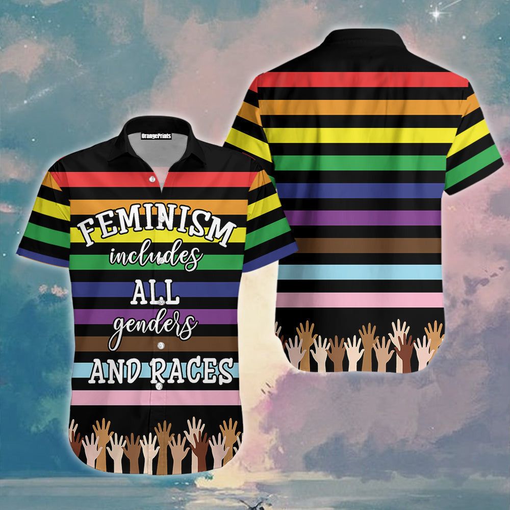 Rainbow Lgbt Feminism Aloha Hawaiian Shirts For Men And Women |