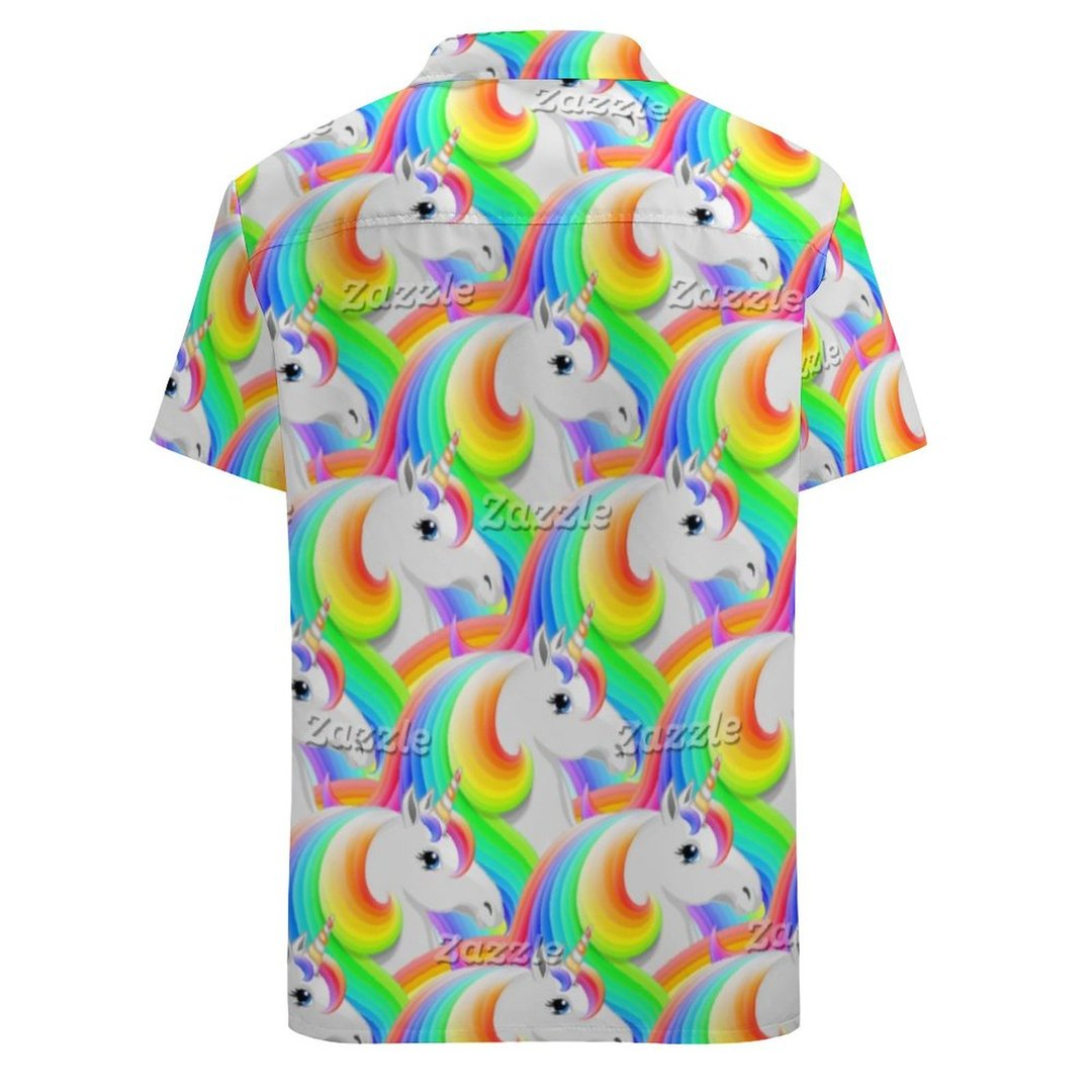 Rainbow Lgbt Princess Unicorn Hawaiian Vintage Shirt Mens