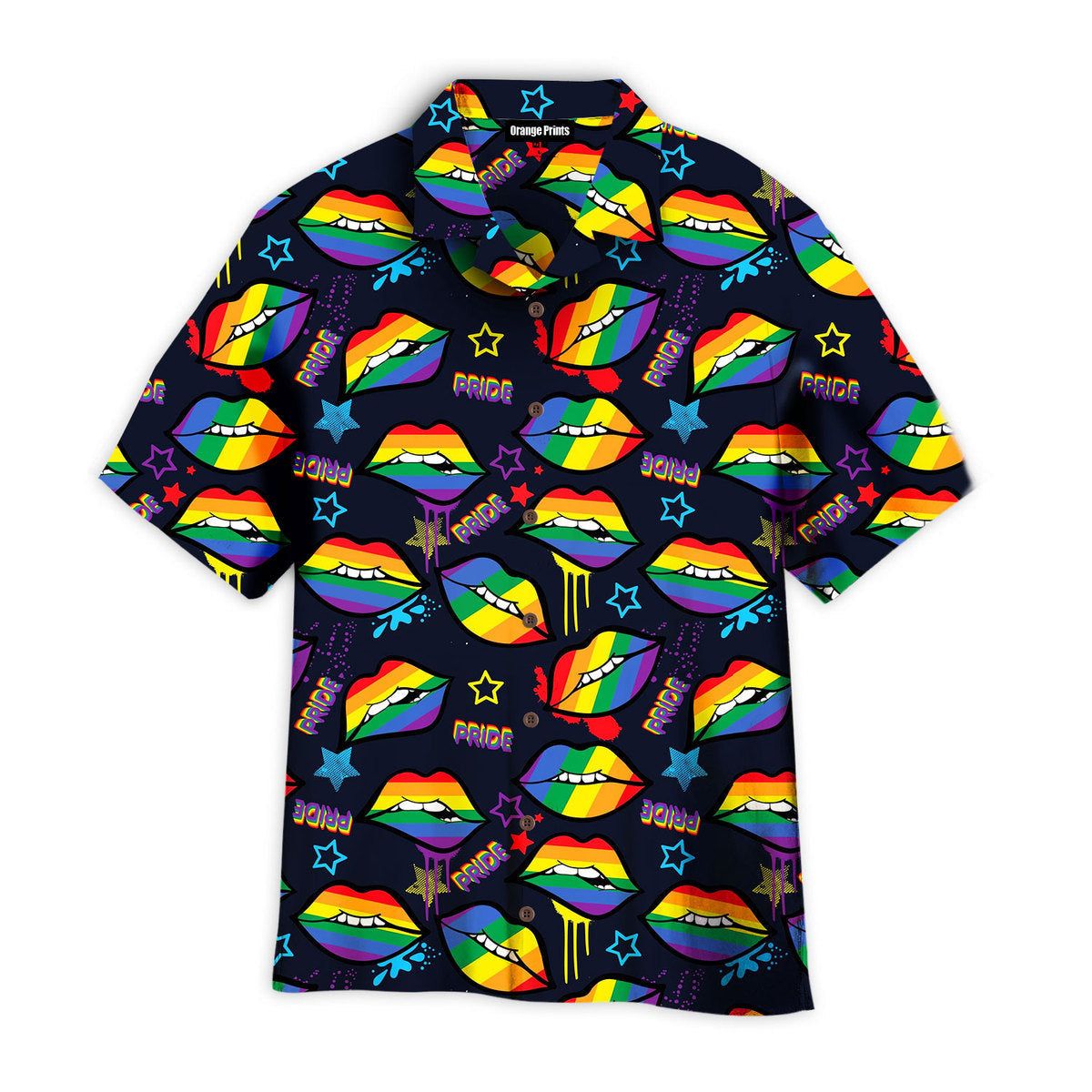 Rainbow Lips Gay Lgbt Pattern Aloha Hawaiian Shirts For Men & For Women | Rainbow Lips Gay Lgbt Pattern Aloha Hawaiian Shirts For Men & For Women |