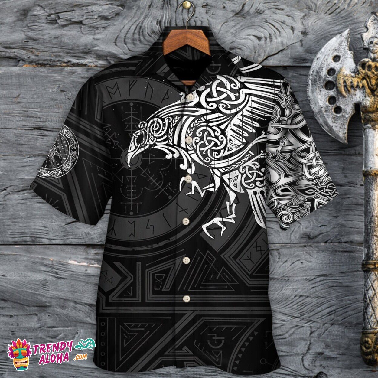 Raven Valhalla Viking Spirit 3D Summer Aloha Hawaiian Shirt Soft Feel