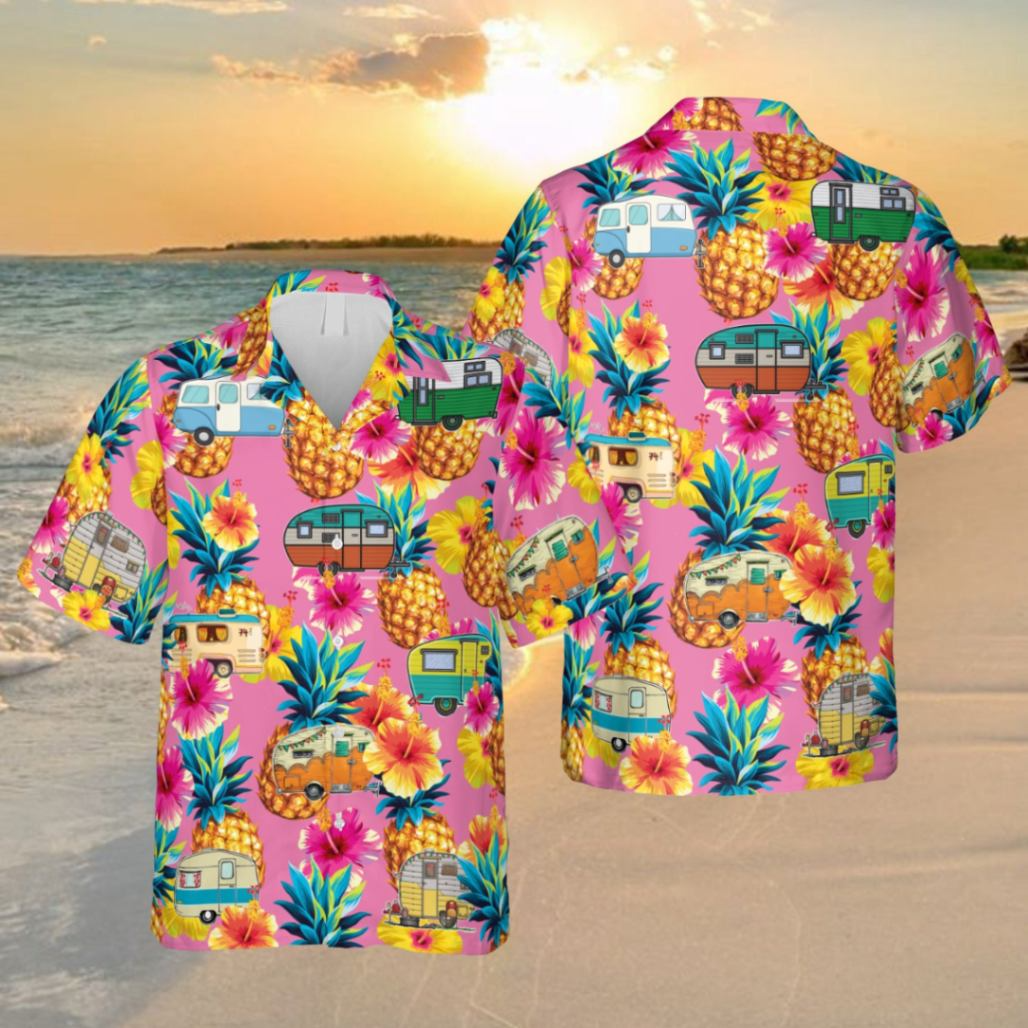 Recreational Vehicles Hibicus Pink Trendy Hawaiian Shirt, Gift For Camping Lovers