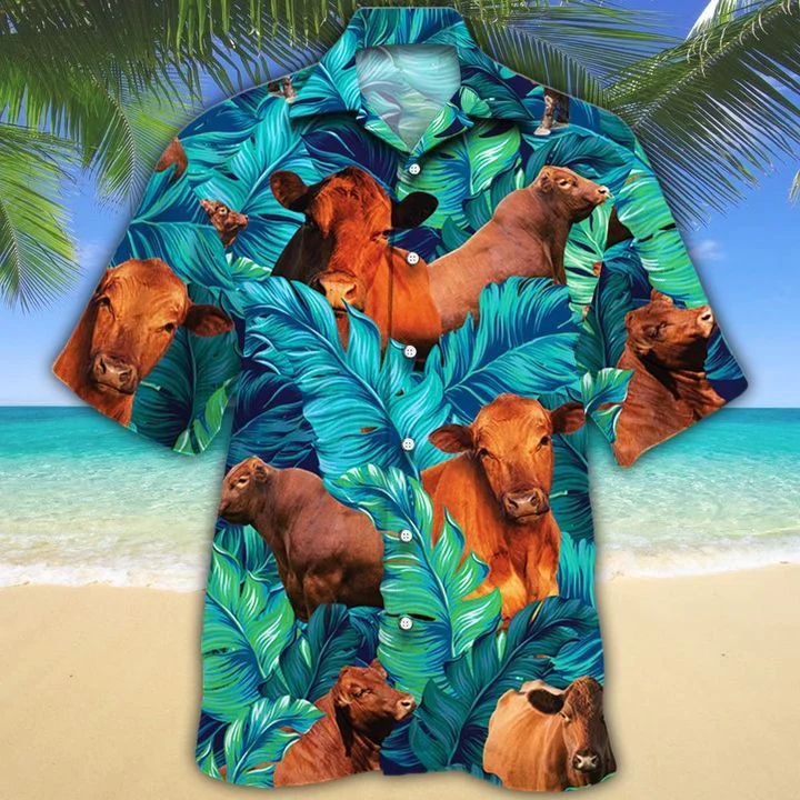 Red Angus Cattle Lovers Trendy Hawaiian Shirt, Cow Trendy Hawaiian Shirt For Summer Gifts Red Angus Cattle Lovers Trendy Hawaiian Shirt, Cow Trendy Hawaiian Shirt For Summer Gifts