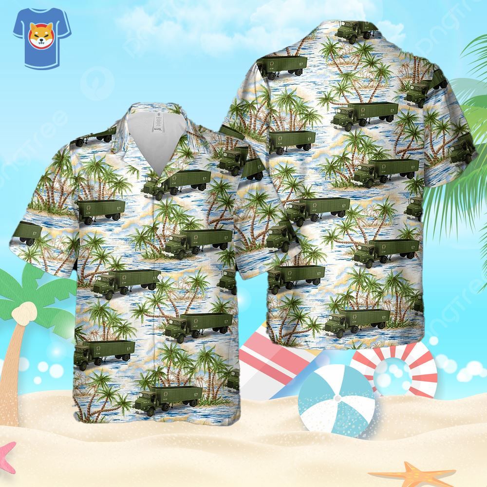 Red Ball Express Tractor Trailer Us Army Hawaiian Shirt For Men And Women