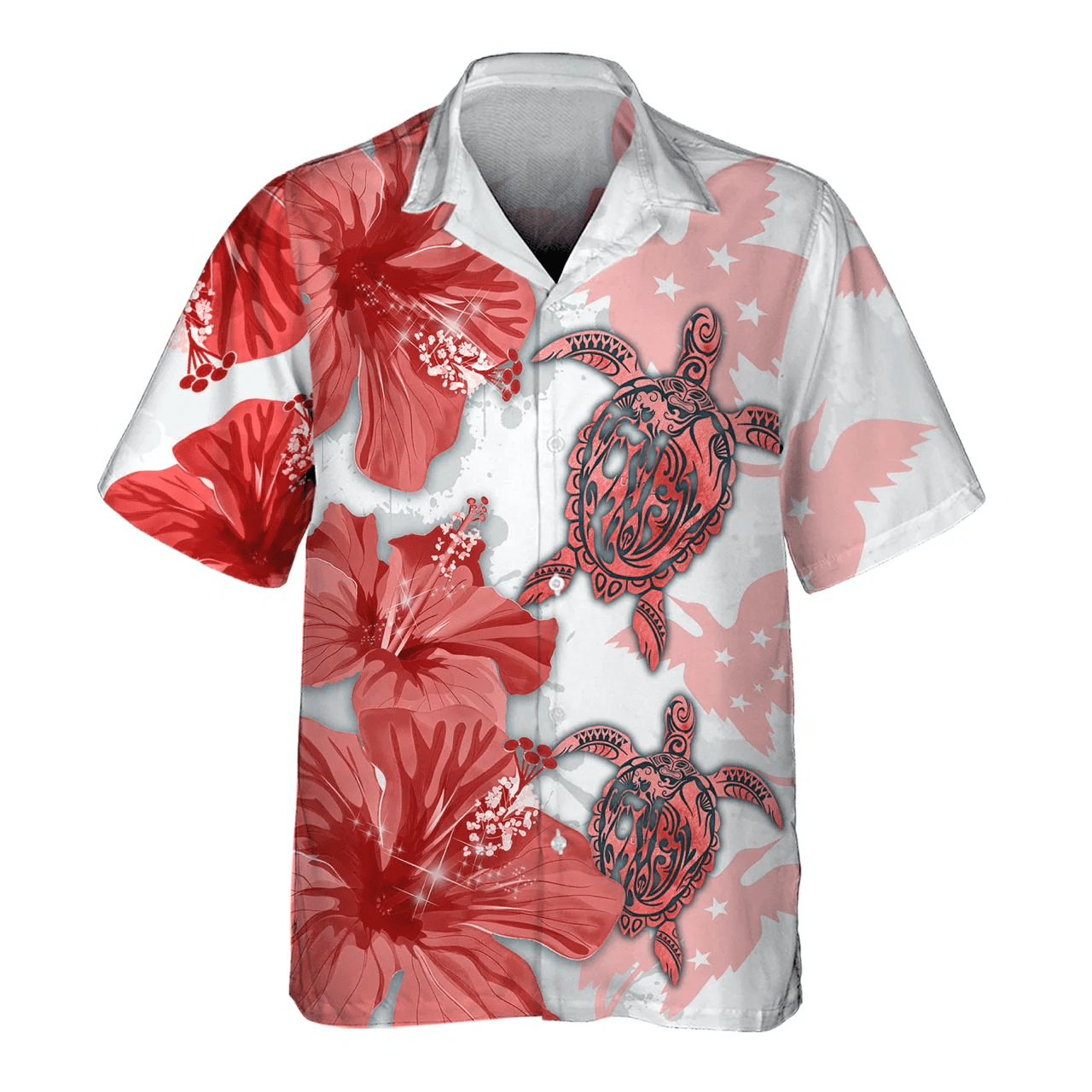 Red Bird Turtle 3D Trendy Hawaiian Shirt Men’s