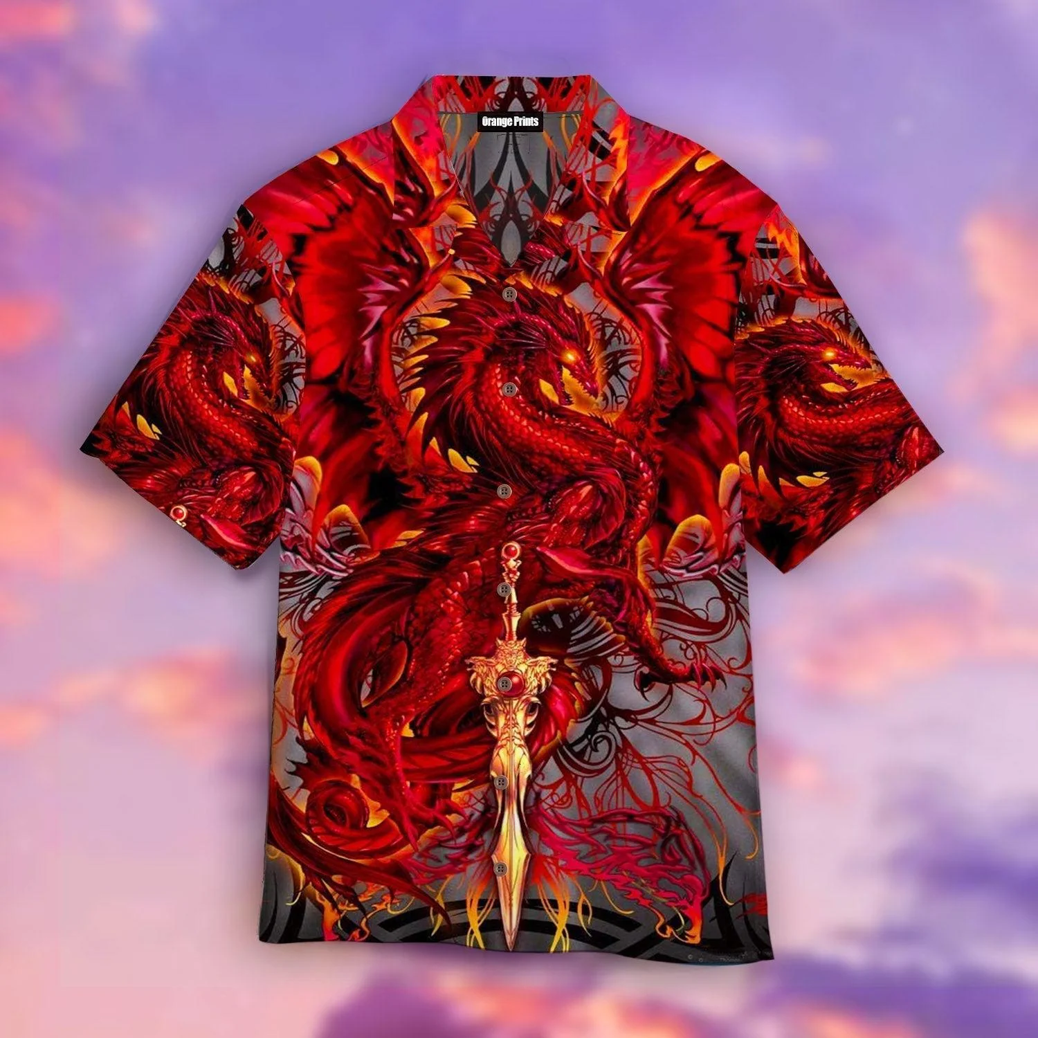 Red Dragon Art Trendy Hawaiian Shirt For