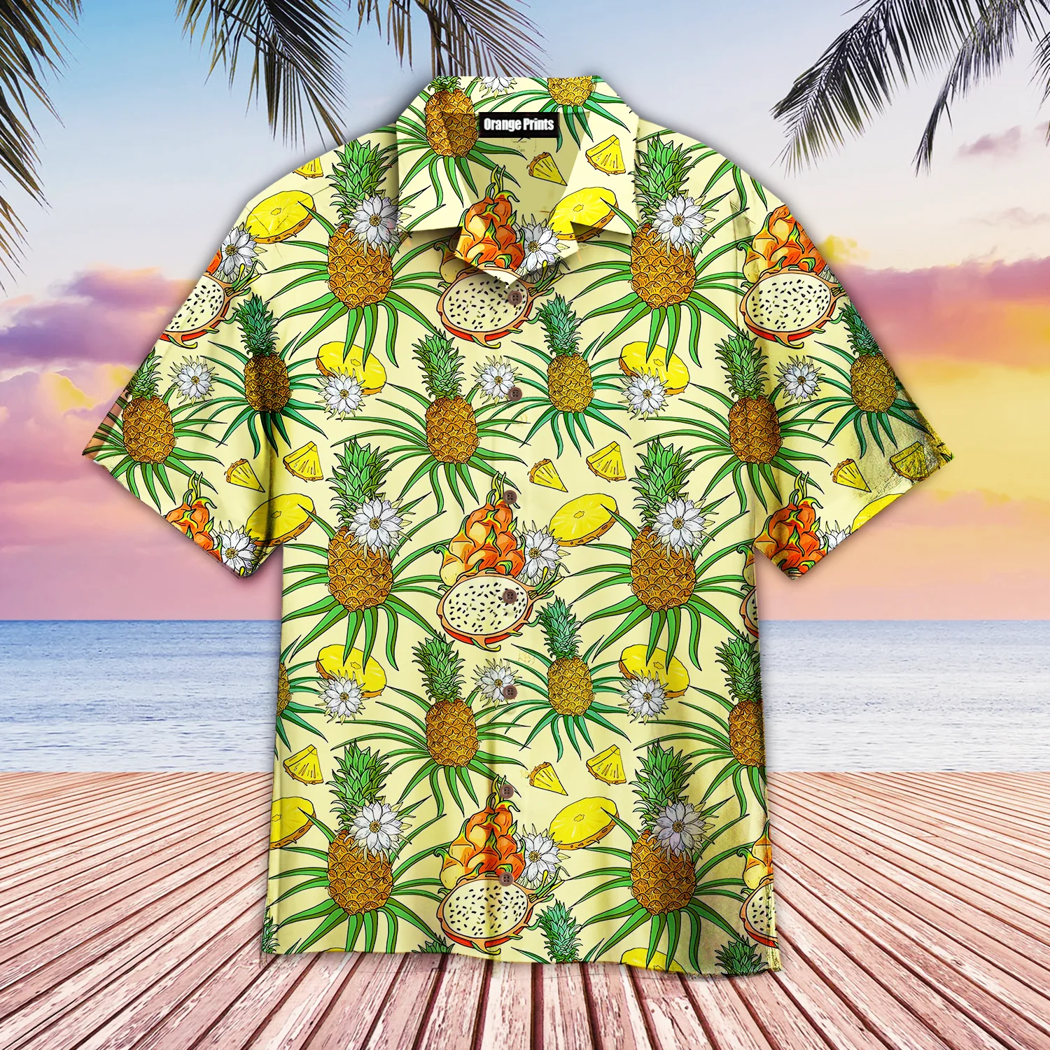 Red Dragon Meets Pineapple in Hawaiian Shirt