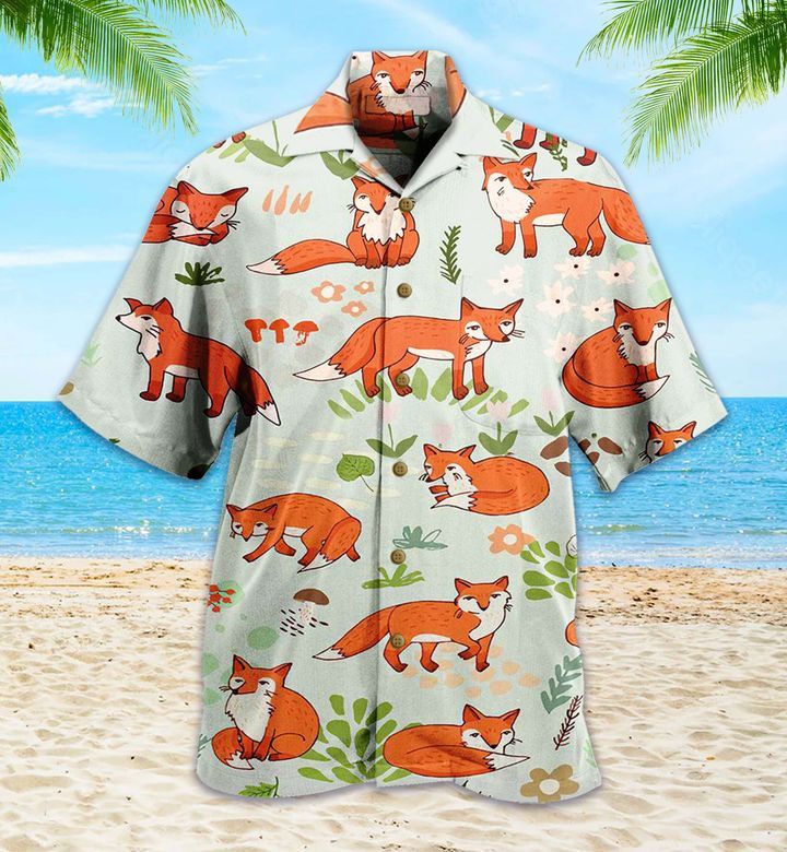 Red Fox Perfect Hawaiian Shirt for Summer Gifts