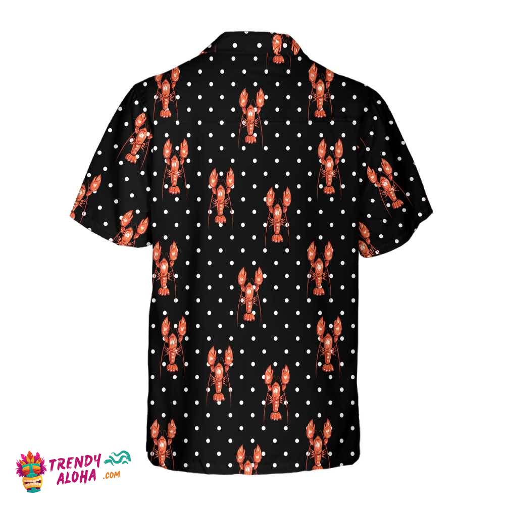 Red Lobster With Dot Hawaiian Shirt, Funny Lobster Shirt For Adults, Lobster Print Shirt