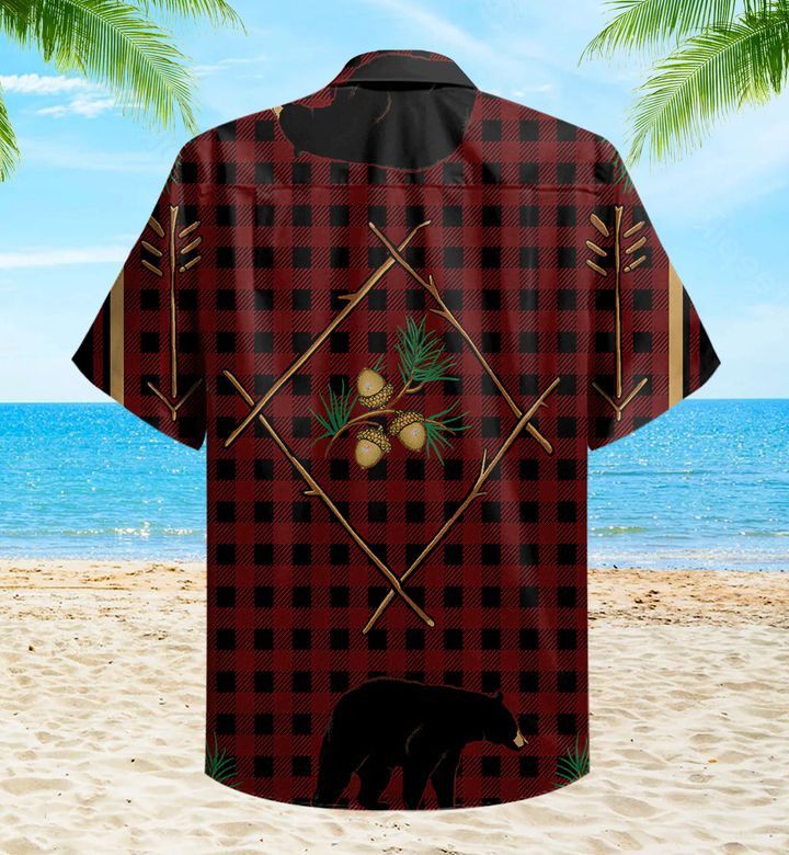 Red Plaid Bear Trendy Hawaiian Shirt 3D Summer Gifts