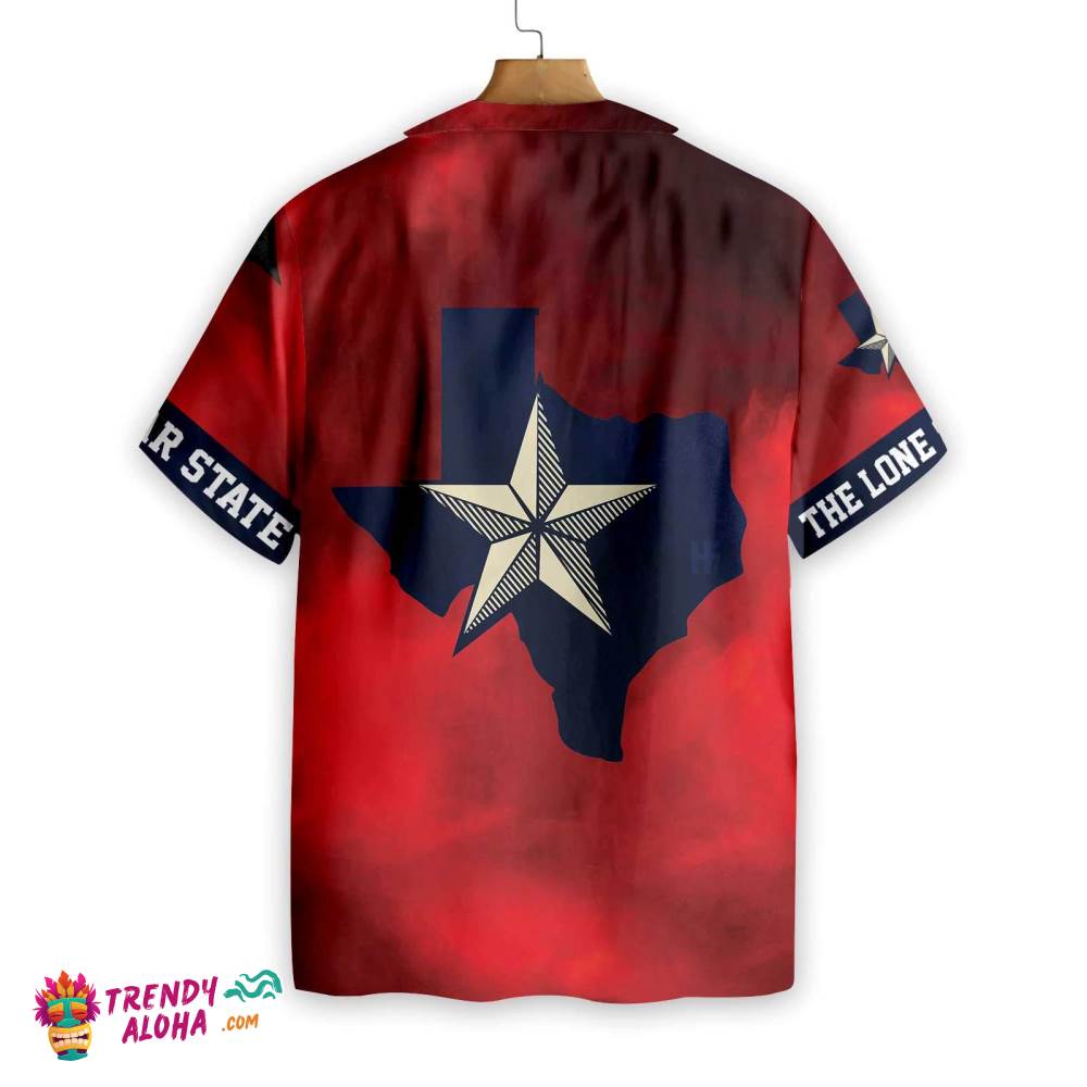 Red Ripped Flag Texas Hawaiian Shirt For Men, Texas The Lone Star State Shirt, Proud Texas Shirt For Men