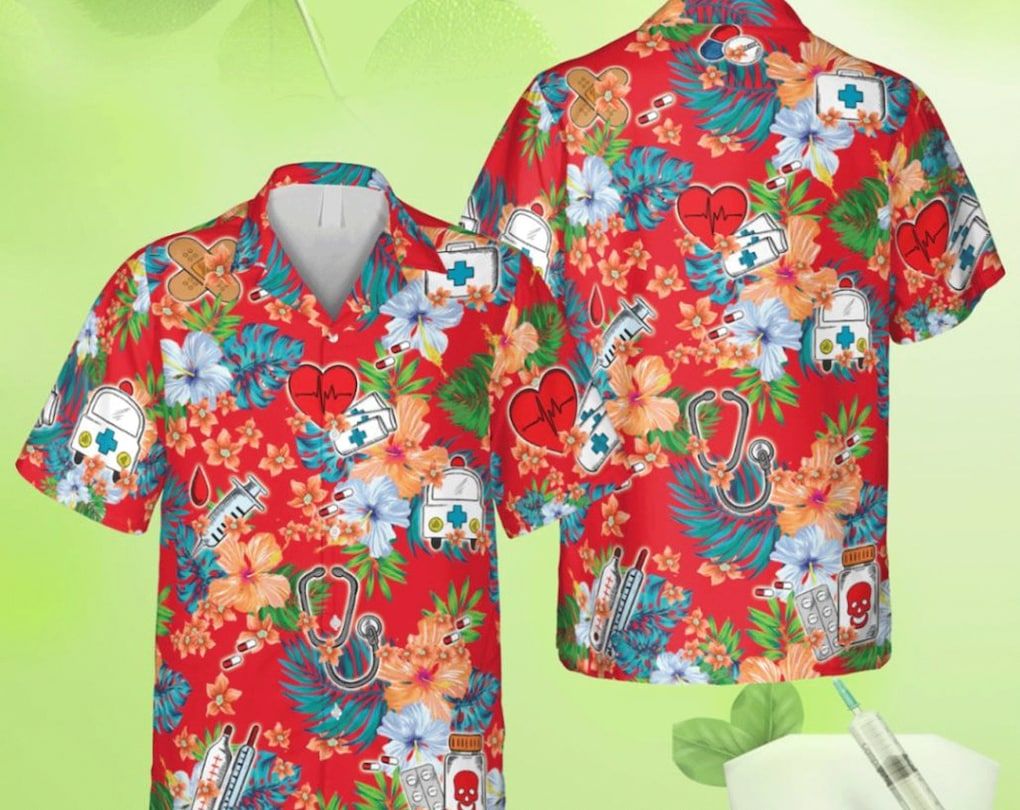 Red Vintage Doctor Hawaii T-Shirt, Crna Nurse Shirts, Group Hawaii Shirt Summer Gifts, Hawaii Shirt, Tropical Beach Shirt Button Down Shirt.