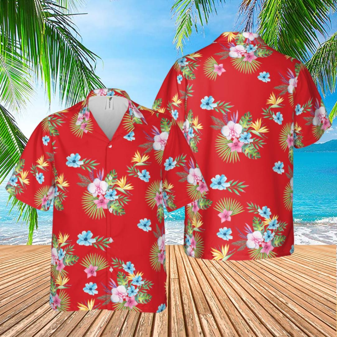 Red Vintage Trendy Hawaiian Shirt, Gift For Dad
