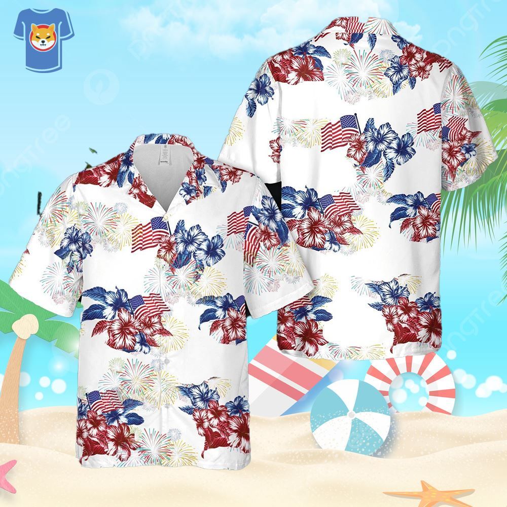 Red White And Blue 4Th Of July Hawaiian Shirt For Men And Women