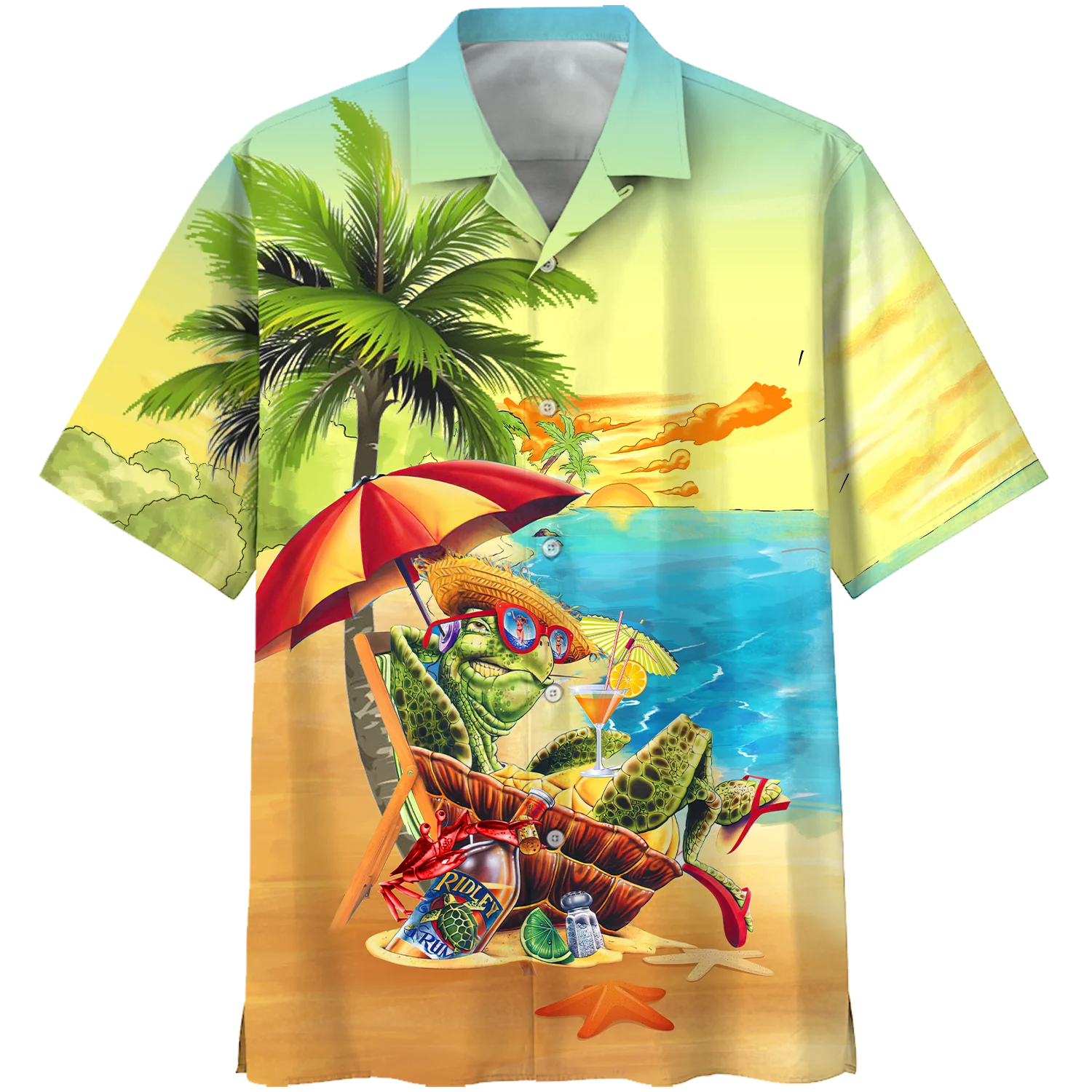 Relaxing Beach Vibes Turtle Themed Hawaiian Shirt for Vacationers