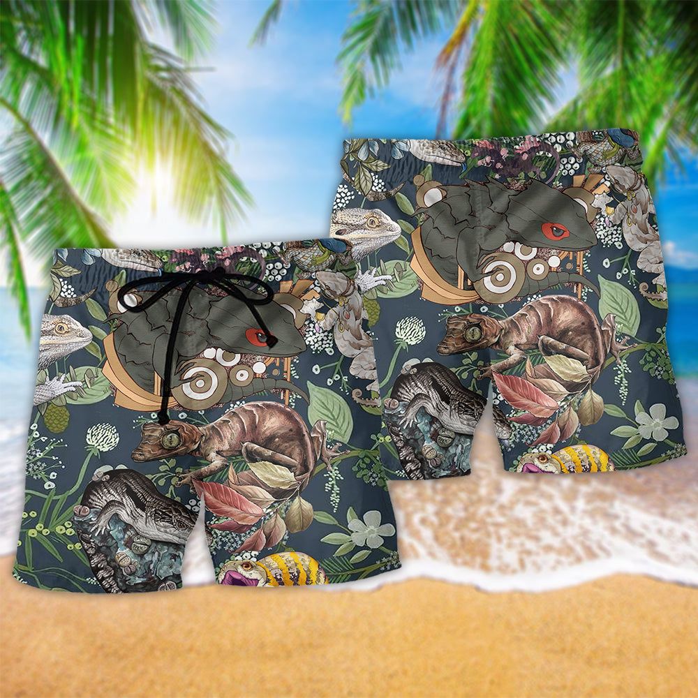 Reptile Love Reptiles Style Trendy Aloha Hawaiian Beach Shorts