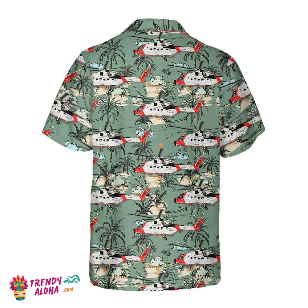 Rescue Helicopter Seamless Pattern Hawaiian Shirt, Tropical Helicopter Shirt For Men