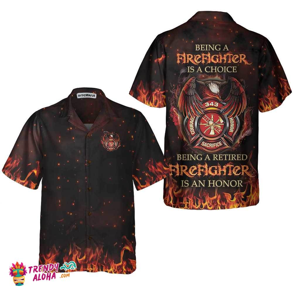 Retired Firefighter Hawaiian Shirt, Unique Retirement Gift For Firefighter