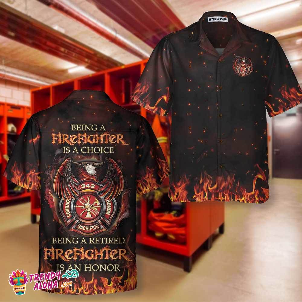 Retired Firefighter Hawaiian Shirt, Unique Retirement Gift For Firefighter