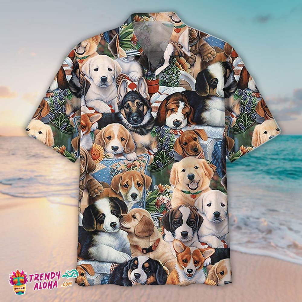 Retriever Hawaiian Shirt Cute Puppy Dogs, Aloha Hawaiian Shirts