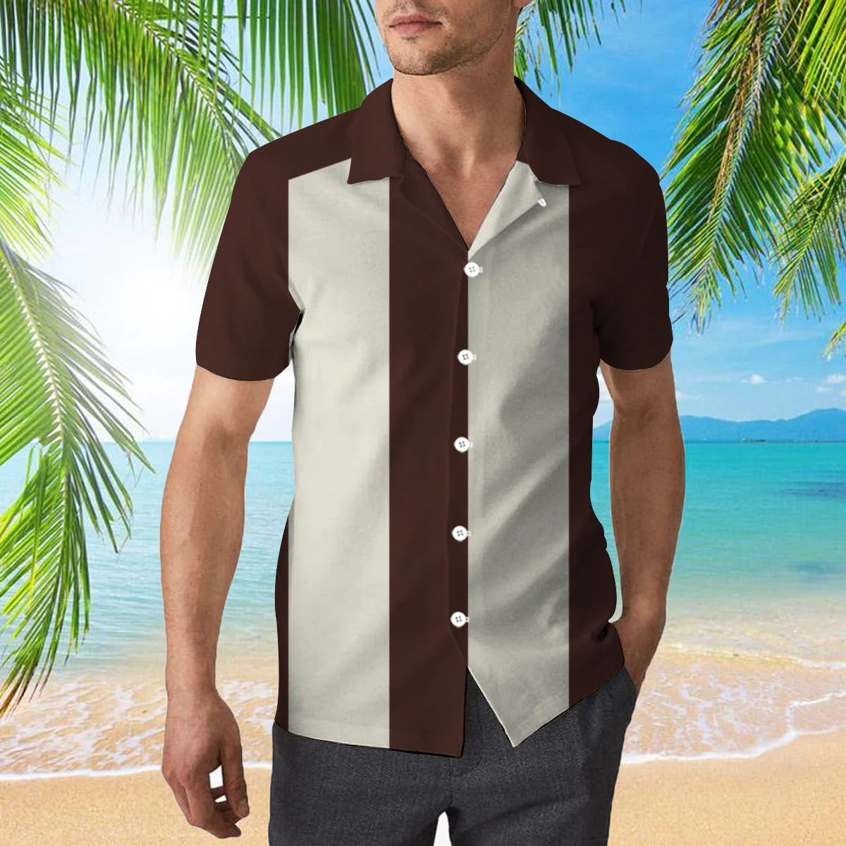 Retro 50S Casual Rockabilly Bowling Trendy Hawaiian Shirt