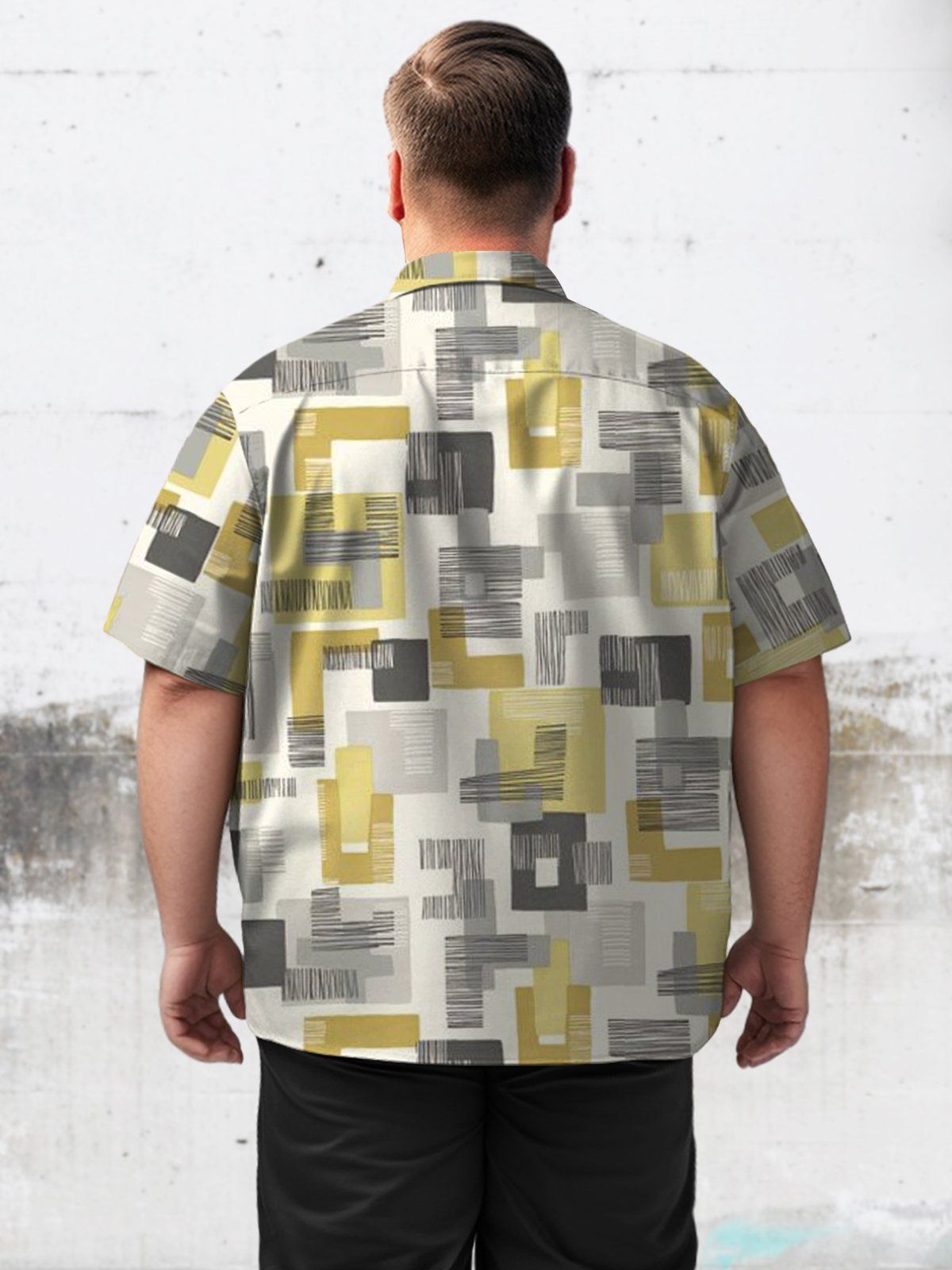 Retro Big & Tall Geometric Hawaiian Shirt 60S Geometric Hawaiian Shirt