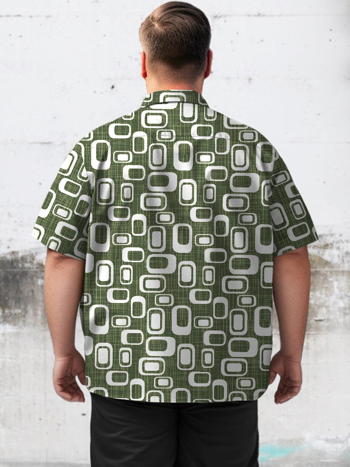 Retro Big & Tall Geometric Hawaiian Shirt Geometric Pattern Hawaiian Shirt
