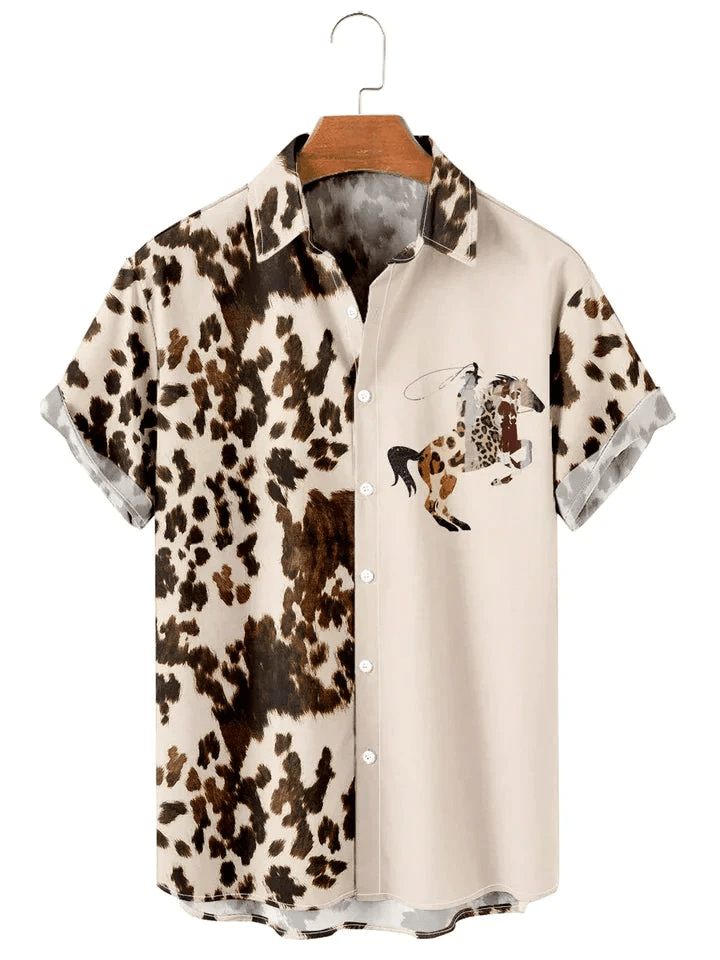 Retro Knight Casual Leopard Patchwork Shirt, Trendy Hawaiian Shirt For Men, Trendy Hawaiian Shirts Near Me Retro Knight Casual Leopard Patchwork Shirt, Trendy Hawaiian Shirt For Men, Trendy Hawaiian Shirts Near Me