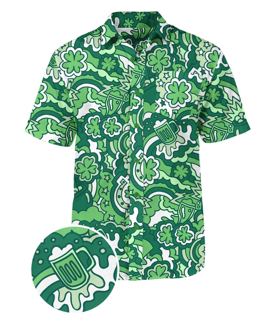Retro St. Patrick’s Day Hawaiian Shirt with Lucky Shamrocks and Classic Irish Patterns