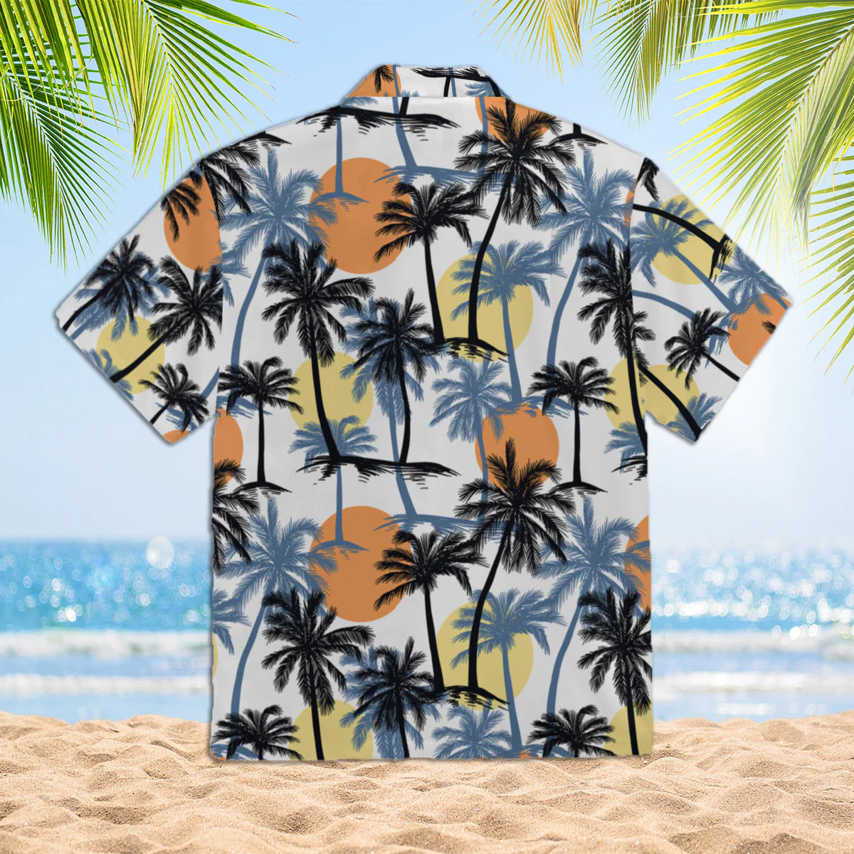 Retro Sunset Palm Trees Tropical Trendy Hawaiian Shirt