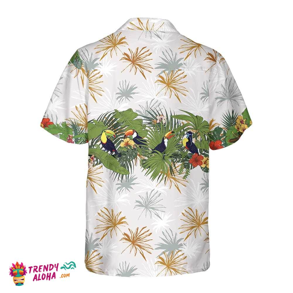 Retro Toucans And Tropical Plants Toucan Hawaiian Shirt, Toucan Bird Hawaiian Shirt, Funny Gift For Toucan Lover
