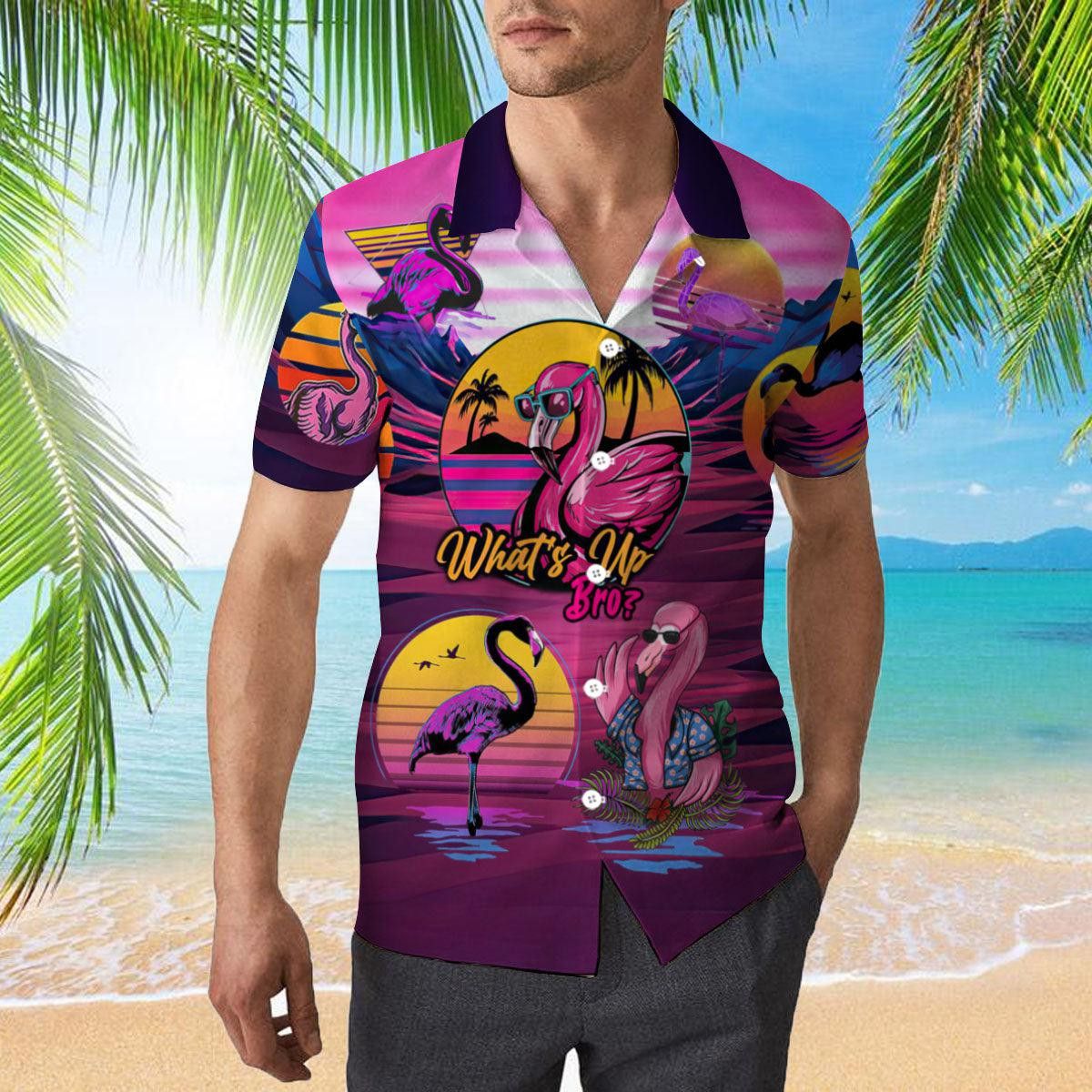 Retro Tropical Flamingo Trendy Hawaiian Shirt