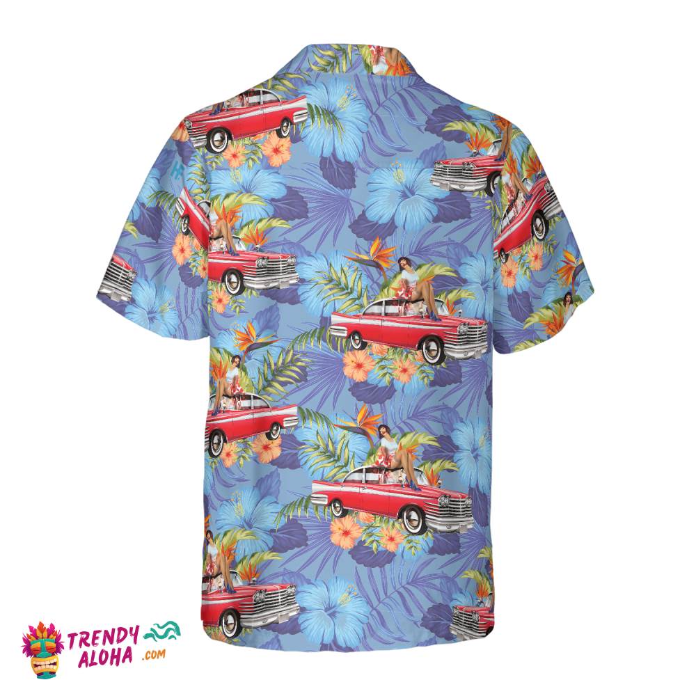 Retro Vintage Girl Car Hawaiian Shirt