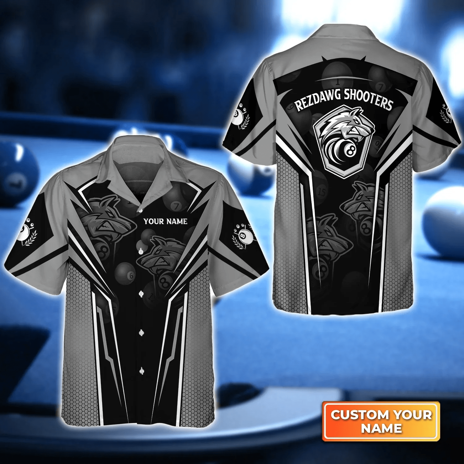 Rezdawg Shooters Wolf Billiard Team 3D Trendy Hawaiian Shirt, Billiard Team Shirt, Billiard Shirt For Men And Women