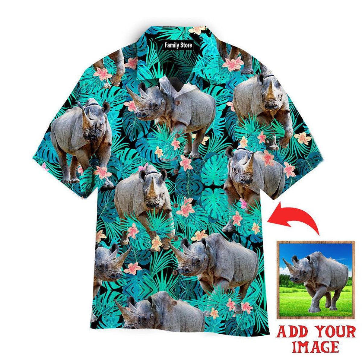 Rhinoceros Tropical Custom Hawaiian Shirt