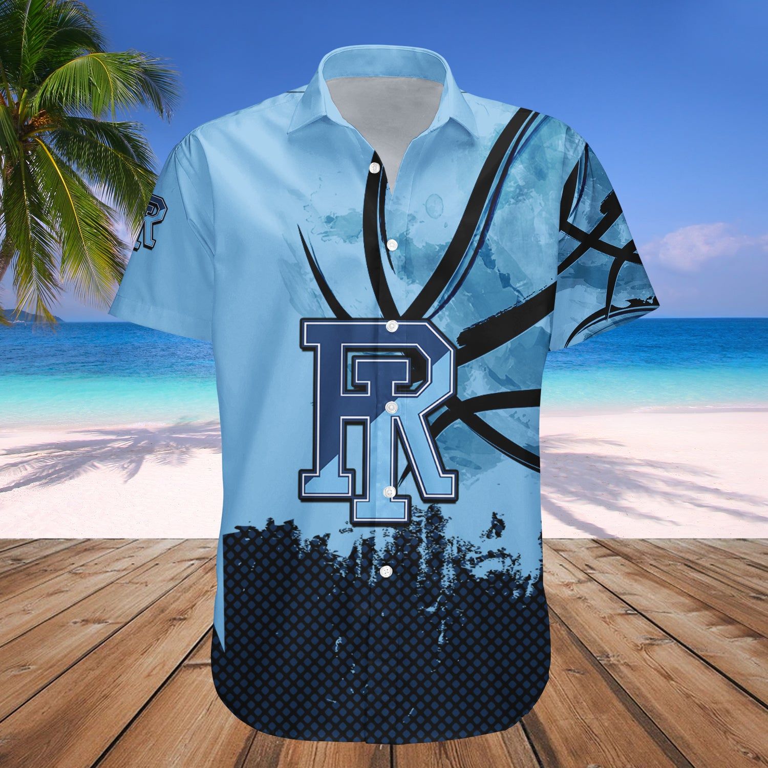 Rhode Island Rams Hawaii Shirt Basketball Net Grunge Pattern – NCAA